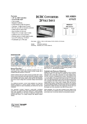 MFL2812S datasheet - DC/DC CONVERTERS 28 VOLT INPUT