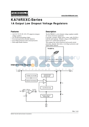 KA78R05CYDTU datasheet - 1A Output Low Dropout Voltage Regulators