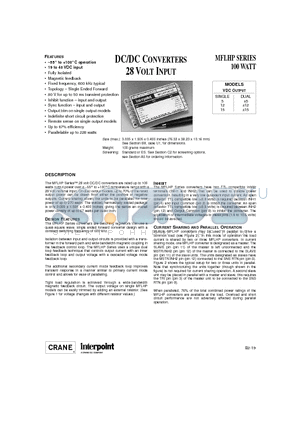 MFLHP2805D datasheet - DC/DC CONVERTERS 28 VOLT INPUT