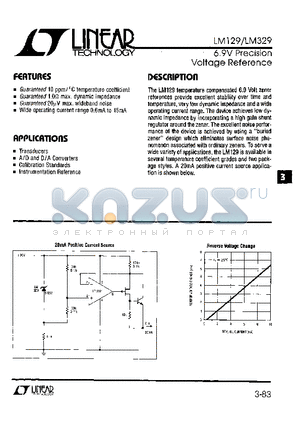 LM329BZ datasheet - 6.9V Precision Voltage Reference