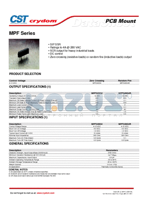 MPF240D4 datasheet - PCB Mount