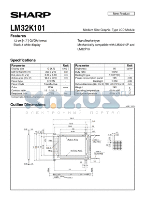 LM32K10 datasheet - Medium Size Graphic Type LCD Module