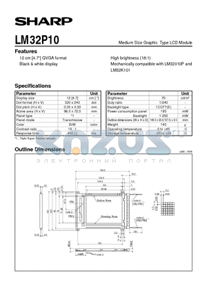 LM32P10 datasheet - Medium Size Graphic Type LCD Module