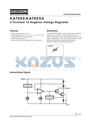 KA7908TSTU datasheet - 3-Terminal 1A Negative Voltage Regulator