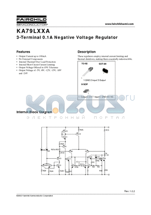 KA79L15AZ datasheet - 3-Terminal 0.1A Negative Voltage Regulator