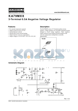 KA79M08 datasheet - 3-Terminal 0.5A Negative Voltage Regulator