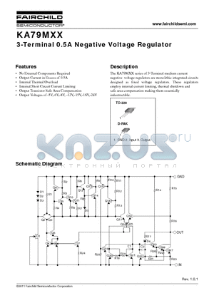 KA79M12 datasheet - 3-Terminal 0.5A Negative Voltage Regulator