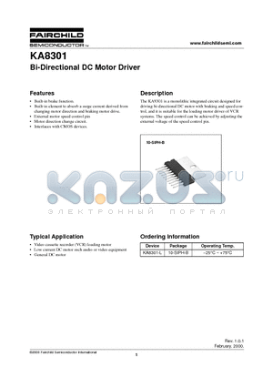 KA8301-L datasheet - Bi-Directional DC Motor Driver