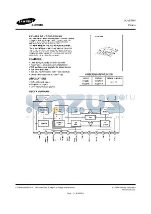 KA8304 datasheet - 2-PHASE DD MOTOR DRIVER