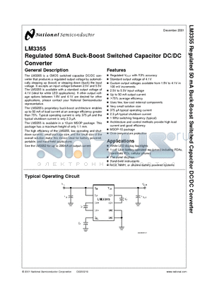 LM3355MM-4.1 datasheet - Regulated 50mA Buck-Boost Switched Capacitor DC/DC Converter