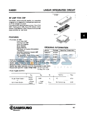 KA9201D datasheet - RF AMP FOR CDP