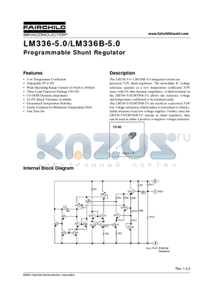 LM336BZ50 datasheet - Programmable Shunt Regulator