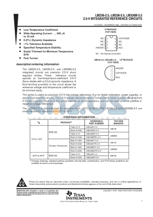 LM336D-2-5 datasheet - 2.5-V INTEGRATED REFERENCE CIRCUITS