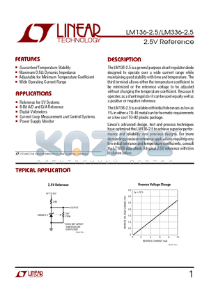 LM336H-2.5 datasheet - 2.5V Reference