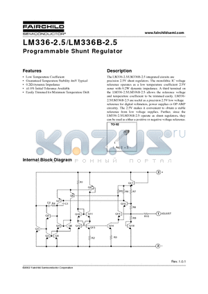 LM336Z2.5 datasheet - Programmable Shunt Regulator