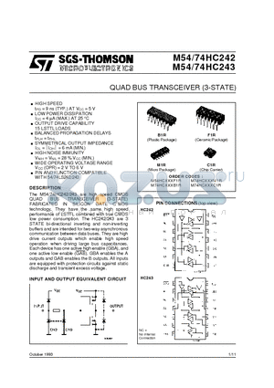 M54HC242C1R datasheet - QUAD BUS TRANSCEIVER 3-STATE