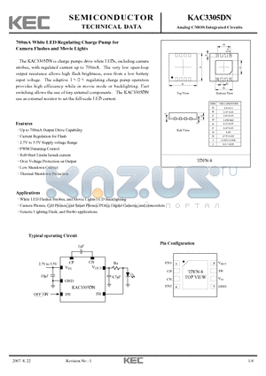 KAC3305DN datasheet - Analog CMOS Integrated Circuits