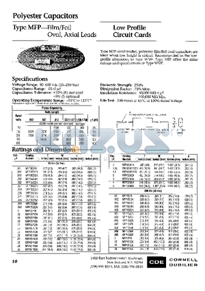 MFP05P15K datasheet - POLYESTER CAPACITORS