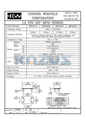 MPH52R datasheet - 14 PIN DIP MPH-SERIES