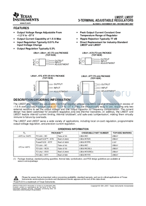 LM337KVURG3 datasheet - 3-TERMINAL ADJUSTABLE REGULATORS