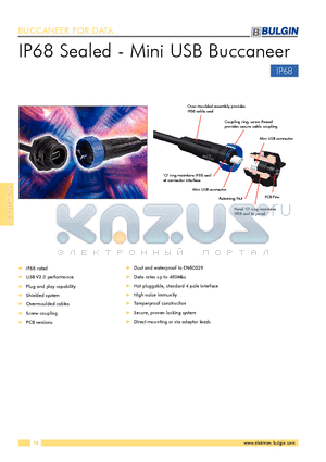 PX0441 datasheet - IP68 Sealed - Mini USB Buccaneer