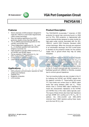 PACVGA105 datasheet - VGA Port Companion Circuit