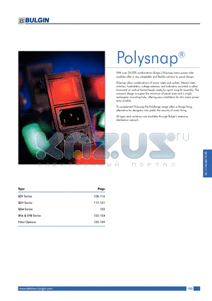 PX0598 datasheet - POLYSNAP^ POWER INLET MODULES