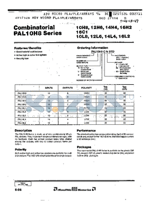 PAL10C1CJSTD datasheet - Combinatorial architectures