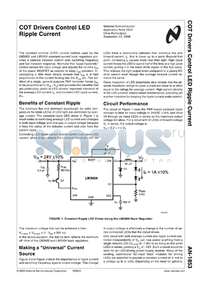 LM3404_2 datasheet - COT Drivers Control LED Ripple Current