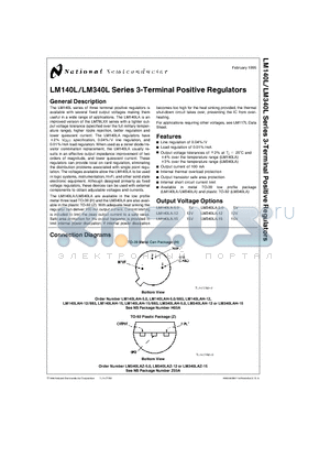 LM340LAZ-15 datasheet - 3-Terminal Positive Regulators