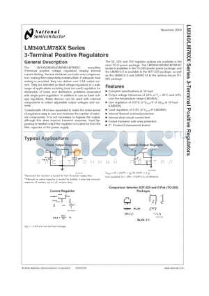 LM340T-15 datasheet - 3-Terminal Positive Regulators