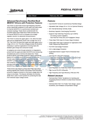 PX3511BDDG-RA datasheet - Advanced Synchronous Rectified Buck MOSFET Drivers with Protection Features