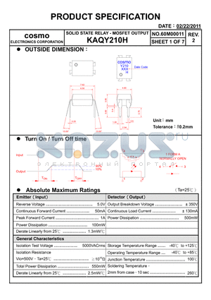 KAQY210H_11 datasheet - PRODUCT SPECIFICATION