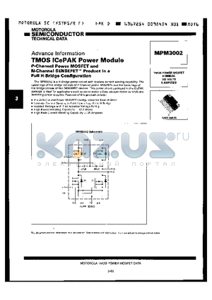 MPM3002 datasheet - TMOS ICePAK Power Module