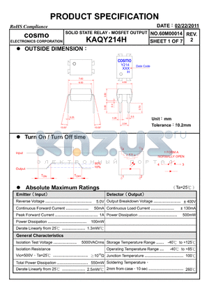 KAQY214H_11 datasheet - PRODUCT SPECIFICATION