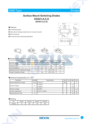KAS21S datasheet - Surface Mount Switching Diodes