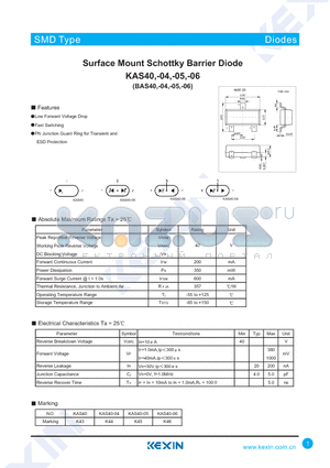 KAS40-06 datasheet - Surface Mount Schottky Barrier Diode