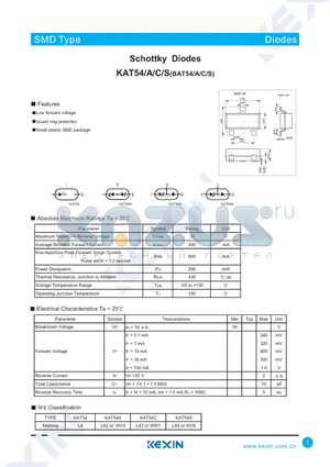 KAT54C datasheet - Schottky Diodes