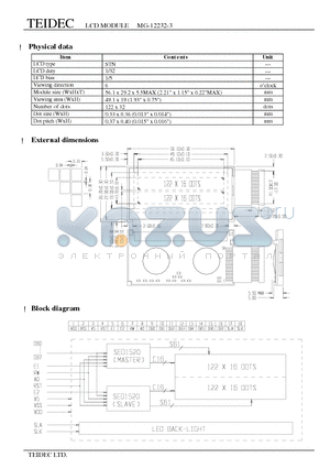 MG-12232-3 datasheet - LCD MODULE