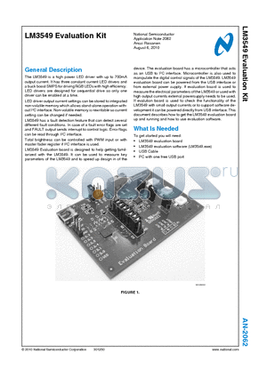 LM3549 datasheet - Evaluation Kit high power LED driver with up to 700mA