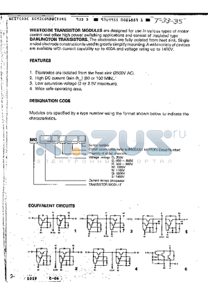 MG100G2YL1 datasheet - TRANSISTOR MODULES