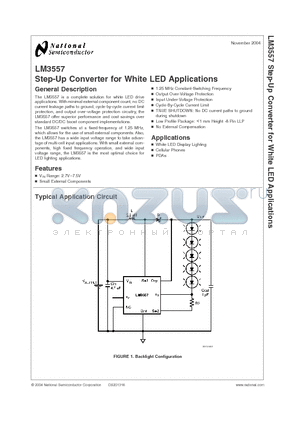 LM3557SDX-2 datasheet - Step-Up Converter for White LED Applications
