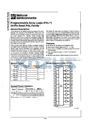 PAL12H2AV datasheet - Progammable Array Logic Series 24 (PAL Series 24)