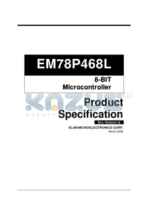 EM78P468L datasheet - 8-BIT Microcontroller
