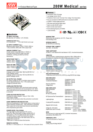 MPQ-200B datasheet - 1~4 Output Medical Type