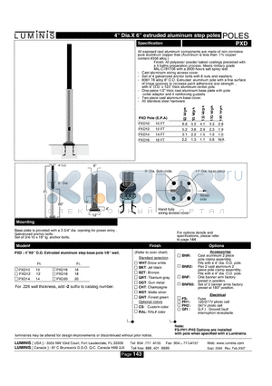 PXD16 datasheet - 4 Dia.X 6 extruded aluminum step poles
