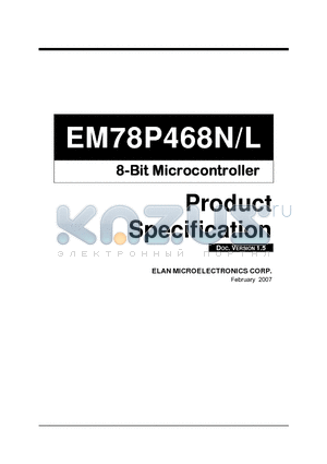 EM78P468NQJ datasheet - 8-Bit Microcontroller