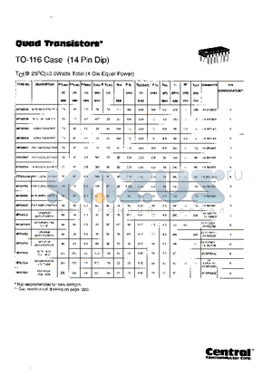 MPQ3725A datasheet - QUAD TRANSISTORS