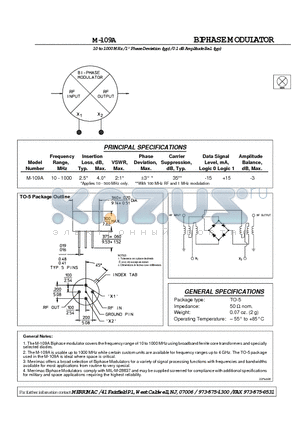 M-109A datasheet - BIPHASE MODULATOR