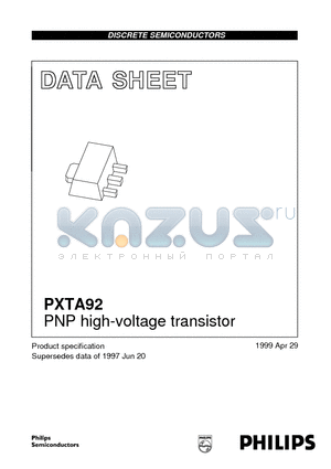PXTA92 datasheet - PNP high-voltage transistor